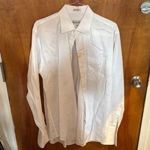 Pronto Uomo White Men's Dress Shirt with Point Collar